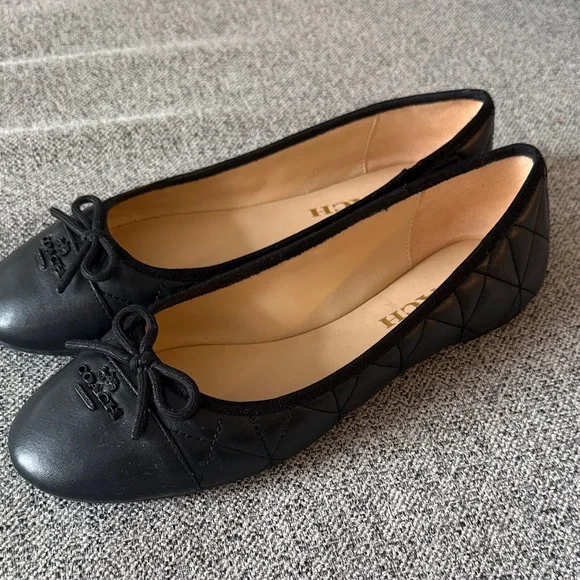 Coach Black Leather Ballet Flats - Picture 2 of 3
